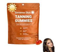 Savanna Skin Tanning Gummies, 60 Count Tanning Gummies Fast Tan Without Sun, Radiant Healthy Skin, Sour Watermelon Flavor, Vegan & Sugar-Free (1 Pack of 60 Pieces)