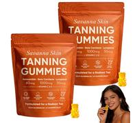 Savanna Skin Tanning Gummies - Fast Tan Without Sun, Tan Gummies with Beta Carotene, Vitamin C & E, Self Tanning Gummies for Women & Men, Skin Radiance & Hydration, Vegan & Sugar Free - 60 Count (2)