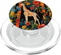 Savanna Splendor: Giraffes Among the Blooms PopSockets PopGrip for MagSafe