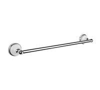 Savannah 24-Inch Wall-Mounted Towel Bar for Bathroom, Polished Chrome and White, Sturdy and Easy to Install - Design House