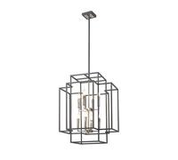 Savannah 8 Light Ceiling Pendant - Anthractie and Satin Nickel