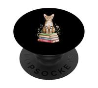 Savannah Cat Bookworm Flowers Book Reading Books PopSockets Adhesive PopGrip