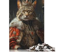 Savannah Cat King Jigsaw Puzzles Puzzles for Adults Kids. 1000 Piece Great Gifts Challenge Toy Educational Games Home Decoration for Adults& Kids Age 14 Years Up 1000pcs (75x50cm)