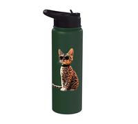 Savannah Cat Leopard Serval Cat Mom Cute Savannah Cats Stainless Steel Insulated Water Bottle