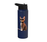 Savannah Cat Leopard Serval Cat Mom Cute Savannah Cats Stainless Steel Insulated Water Bottle