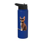 Savannah Cat Leopard Serval Cat Mom Cute Savannah Cats Stainless Steel Insulated Water Bottle