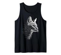 Savannah Cat Lover Graphic Drawing Portrait Text Art Tank Top