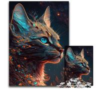 Savannah Cat Mythos Jigsaw Puzzle 1000 Pieces Wooden Puzzles Perfect for Christmas, Halloween, Easter, New Year 50x75CM/19.68x29.52inch