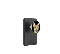Savannah Cat Portrait PopSockets PopWallet for MagSafe