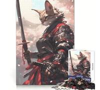 Savannah Cat Samurai 1000 Pieces Jigsaw Puzzles for Teenagers Logic Sense Toy Simple Fun Smooth Edge Stylish Gift (38x52cm)