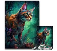 Savannah Cat Sorcery Jigsaw Puzzles for Adults, 1000 Piece Impossible Jigsaw Puzzles for Adults Brain Challenge, for Teenagers & Home Decor 26X38CM/10.23x14.96inch