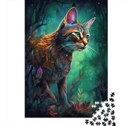Savannah Cat Sorcery Jigsaw Puzzles Game Adult 1000 Piece Jigsaw Paper Creative Jigsaw Puzzle Decompressing Game 1000pcs (38x26cm)