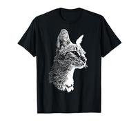 Savannah Face Cat Drawing Portrait Motif Illustration T-Shirt