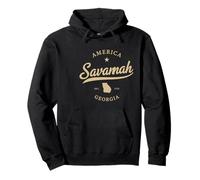 Savannah Georgia Est 1733 Souvenir Travel Vintage Script Pullover Hoodie