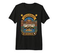 Savannah Georgia USA Born Bred Premium T-Shirt
