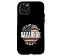 Savannah Georgia, Vintage American flag Case for iPhone 11 Pro