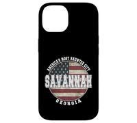 Savannah Georgia, Vintage American flag Case for iPhone 14