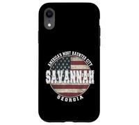 Savannah Georgia, Vintage American flag Case for iPhone XR