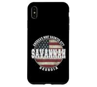 Savannah Georgia, Vintage American flag Case for iPhone XS Max