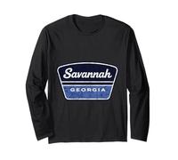 Savannah Georgia Vintage Retro Travel Badge Patch Long Sleeve T-Shirt