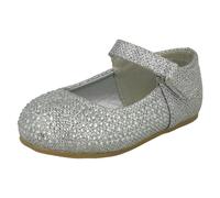 Savannah Girls Savannah Flat Diamante Shoes - Silver - UK 5 Infant