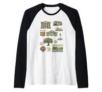 Savannah Historic Squares District Riverboat Trolley Raglan Baseball Tee