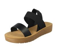 Savannah Ladies Savannah Elasticated Heel Summer Sandals F00447 - Black - UK 4