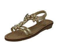 Savannah Ladies Savannah Strappy Slingback Sandals - Gold - UK 5