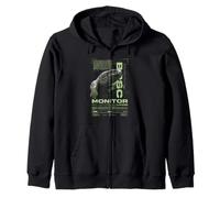 Savannah Monitor Modern Streetwear Reptile Keeper Zip Hoodie