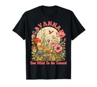 SAVANNAH Name Cute Retro Girls Wildflower SAVANNAH Name T-Shirt