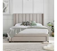 Savannah Natural Oat Upholstered Storage - Double 4Ft6 Drawer Bed Frame Only