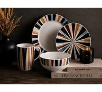 Savannah Noir 16 Piece Contemporary Porcelain Dinner Set