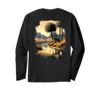 Savannah Paradise on the Riverbank with an Elephant Long Sleeve T-Shirt