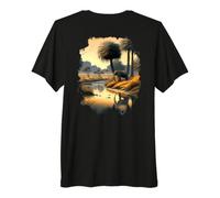Savannah Paradise on the Riverbank with an Elephant Premium T-Shirt