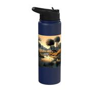 Savannah Paradise on the Riverbank with an Elephant Stainless Steel Insulated Water Bottle