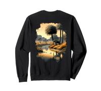 Savannah paradise on the riverbank with an elephant Sweatshirt