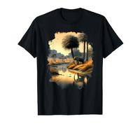 Savannah Paradise on the Riverbank with an Elephant Value Graphic T-Shirt