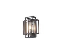 Savannah Single Flush Wall Light - Anthracite and Satin Nickel