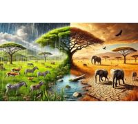 Savannah Wet Dry Seasons Diamond Art Kits,5D Diamond Painting Kits for Adults,DIY Full Square Drill Diamond Painting Kits for Beginners Rhinestone Embroidery Picture Art for Home Decor 40x90 cm