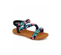 Savannah Women's Braided Strap Sandal with Elastic Back & Cushioned Footbed in Jet Black | Size: 5 Savannah Jet Black 5