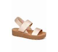 Savannah Women's Elastic Crossover Platform Sandal with Cushioned Sole in Rose | Size: 6 Savannah Rose 6