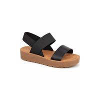 Savannah Women's Elastic Crossover Platform Sandal with Cushioned Sole in True Black | Size: 7 Savannah True Black 7