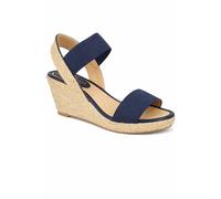 Savannah Women's Elastic Strap Wedge Espadrille Sandals in Dark Blue | Size: 6 Savannah Dark Blue 6