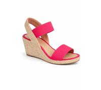 Savannah Women's Elastic Strap Wedge Espadrille Sandals in Fuchsia | Size: 6 Savannah Fuchsia 6