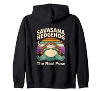 Savasana Hedgehog The Real Pose Yoga Relax Zip Hoodie
