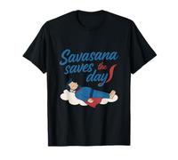 Savasana Saves The Day Yoga Superhero Print T-Shirt