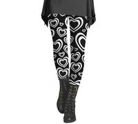 save 5 percent off 4 items 2 pound items Black Leggings With Pockets Women Women's Valentines Day Tights With Hearts Red Heart Sexy Leggings Skinny Pant Patterned Red Heart Black Leggings Women