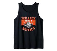Save A Cow Hunt A Buffalo Funny Bison Hunting Buffalo Hunter Tank Top