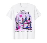 Save A Horse Ride A Bisexual Howdy Cowgirl LGBT Pride Month T-Shirt