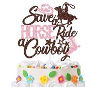 Save A Horse Ride A Cowboy Cake Topper, Last Rodeo Hoedown, Western Cowgirl Bridal Shower Cake Decor, Nash Bash Nashville Bachelorette/Engagement/Wedding Party Decorations Supplies
